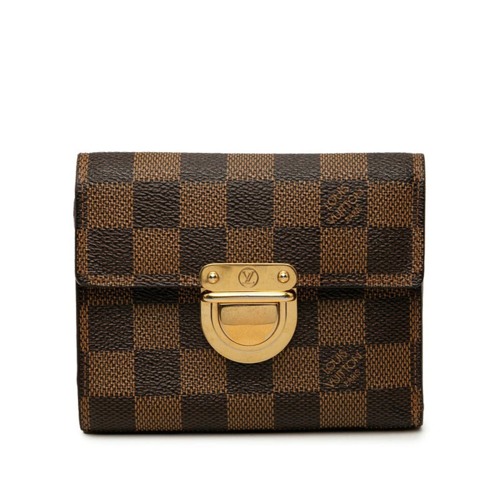 Louis Vuitton Damier Portefeuille Koala Tri fold Wallet Brown Leather